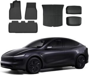2026 Tesla Model Y Custom Fit All-Weather Floor & Trunk Mats – DESLE Odorless 3D Mats (6Pcs) for Canadians