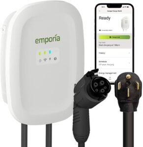 Emporia 48 Amp Level 2 EV Charger for Canadians: NEMA 14-50, J1772, WiFi, 25ft Cable