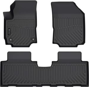 Findway All-Weather TPE Rubber Car Floor Mats for Chevrolet Equinox 2018-2024 (Excludes EV) – Black, 1st & 2nd Row Coverage, Canada