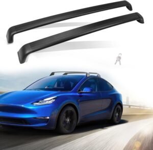 Lockable Roof Rack Cross Bars for Tesla Model Y (2020-2024): Ideal for Bikes, Canoes, and Kayaks in Canada