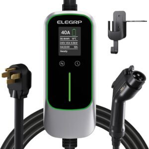 Top-Rated 40 Amp ELEGRP Level 2 EV Charger for Canadian Homes – 25ft Cable, NEMA 14-50 Plug
