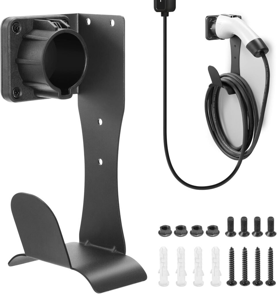 Space-Saving LZSTEC EV Charger Holder & J1772 Cable Organizer for Canadians