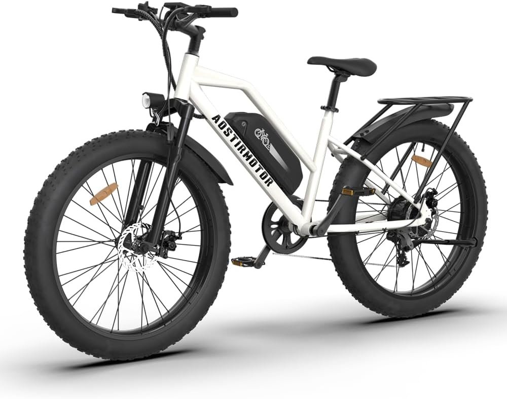 Explore Canada with Aostirmotor 1000W Fat Tire E-Bike: 26-Inch, 28MPH, 48V Battery, Shimano 7-Speed Explore Canada with Aostirmotor 1000W Fat Tire E-Bike: 26-Inch, 28MPH, 48V Battery, Shimano 7-Speed