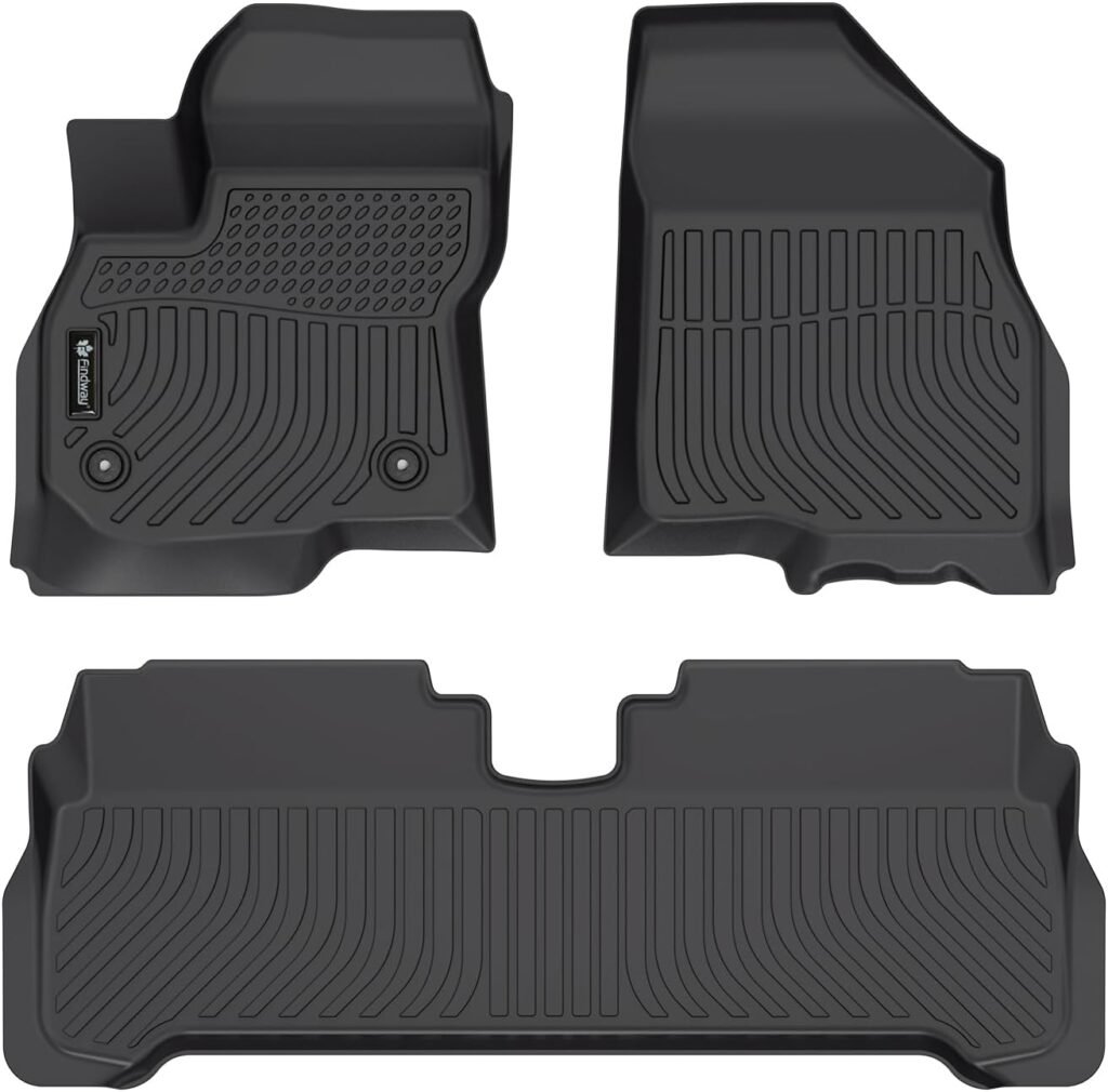 Findway Custom All-Weather TPE Floor Mats for 2022-2023 Chevrolet Bolt EUV – Black