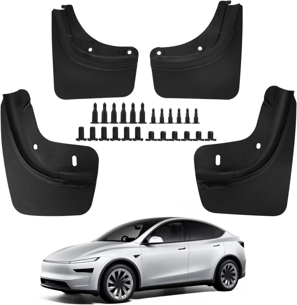 Durable No-Drill FormiPow Mud Flaps for 2025-2026 Tesla Model Y in Canada