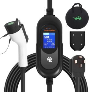 Fast 50Amp Level 2 EV Charger: Portable 25FT Cable with Delay Timer for All SAE J1772 Cars in Canada Fast 50Amp Level 2 EV Charger: Portable 25FT Cable with Delay Timer for All SAE J1772 Cars in Canada