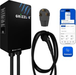 Grizzl-E Smart 240V/40A EV Charger: Fast, Energy Star Certified, Indoor/Outdoor, NEMA 6-50 – Black