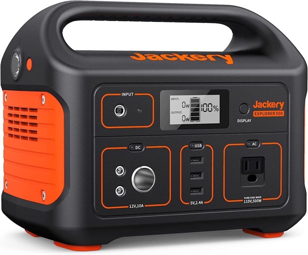 Jackery Explorer 500: Top Portable Power Station for Canadians – 518Wh Solar Generator with 110V/500W AC Outlet