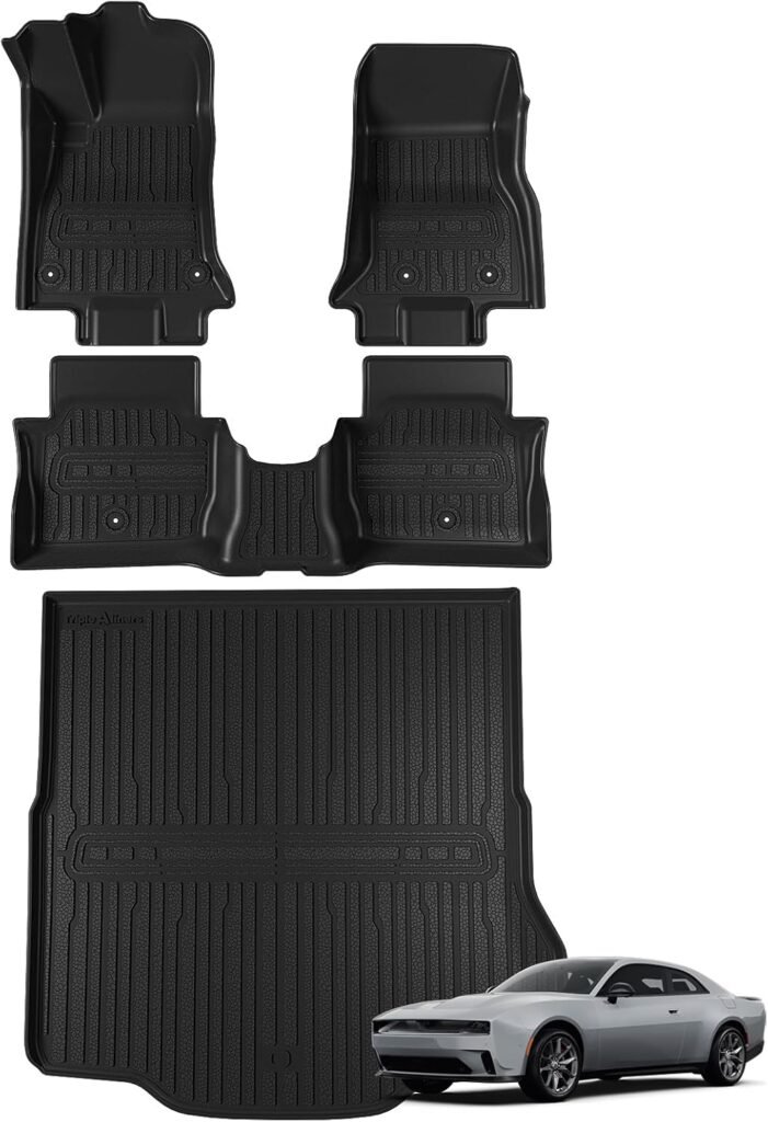 TripleAliners All-Weather Mats: Custom Fit for 2024-2025 Dodge Charger EV – Heavy-Duty Floor & Trunk Liners for Canadians