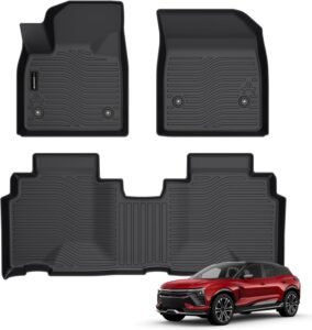 All-Weather Floor Mats for 2024 Chevy Blazer EV: Odorless, Anti-Slip TPE Rubber Liners for Canadians