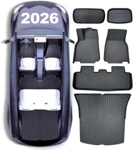 2025/2026 Tesla Model Y All-Weather Floor Mats & Cargo Liner Set – Complete 6-Piece Accessory Kit for Canadians