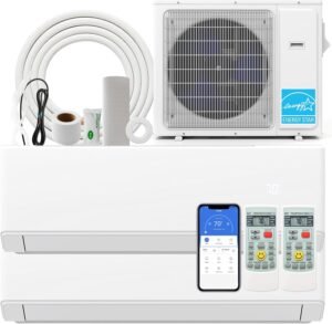 Energy-Efficient SIMOE 30K BTU Dual Zone Mini Split AC with Alexa & 16ft Kit – Perfect for Canadian Homes