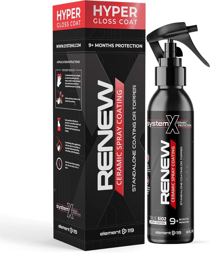 System X Renew: Ultra Hydrophobic Ceramic Spray Coating for Canadians – 9+ Months SiO2 Protection (8 FL OZ)