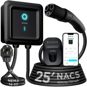 Get EVIQO Level 2 NACS-Compatible Tesla EV Charger – 40 Amp, 240V, 25′ Cable in Canada Get EVIQO Level 2 NACS-Compatible Tesla EV Charger – 40 Amp, 240V, 25′ Cable in Canada