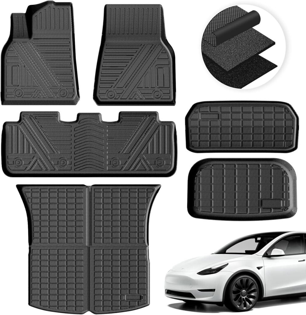2020-2025 Tesla Model Y Anti-Slip Waterproof Floor Mats & Cargo Liners in Canada