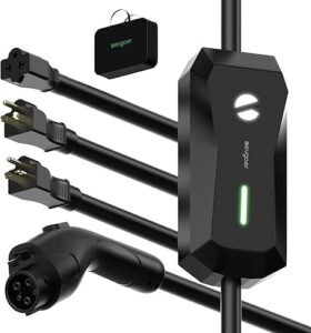 Portable Level 1/2 EV Charger with 25FT Cable – 16A, 110-240V for Canadian Homes Portable Level 1/2 EV Charger with 25FT Cable – 16A, 110-240V for Canadian Homes