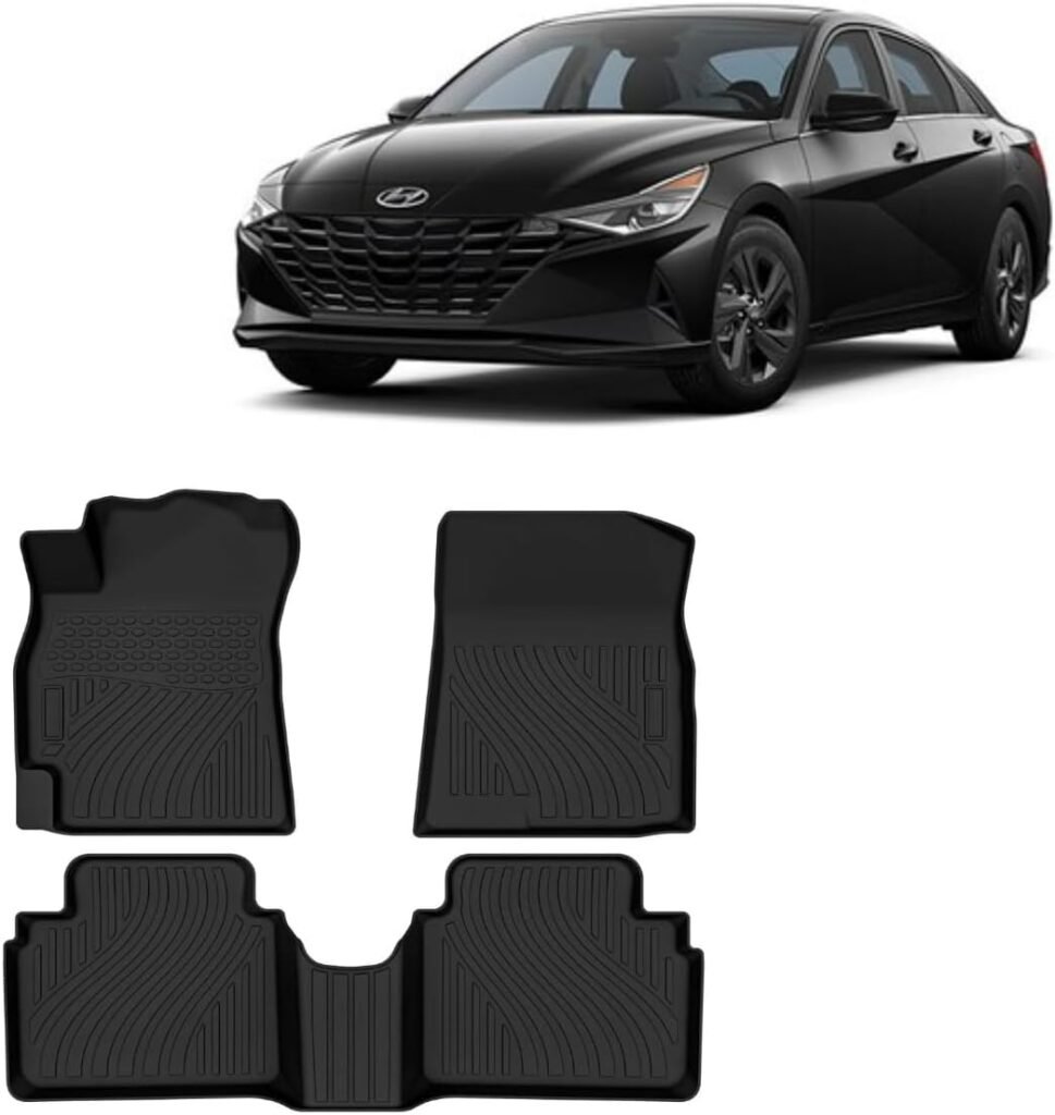 Durable Custom Floor Mats for 2021-2026 Hyundai Elantra (Non-Hybrid) – All-Weather, Odorless Liners for 1st & 2nd Row (Excludes GT Models)