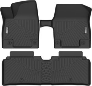 All-Weather TPE Floor Mats for Kia EV6 (2022-2025): Black 1st & 2nd Row Liners for Canadians