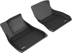 Custom 3D MAXpider All-Weather Floor Mats for 2018-2019 Tesla Model 3 – Kagu Series, Black