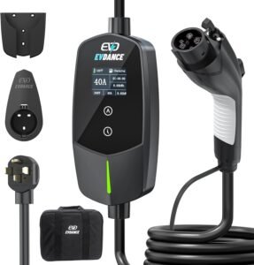 Portable Level 2 EV Charger 40Amp, 240V for Canadians: 25FT Cable, NEMA 14-50P Plug, Adjustable Timing for J1772 BEVs/PHEVs Portable Level 2 EV Charger 40Amp, 240V for Canadians: 25FT Cable, NEMA 14-50P Plug, Adjustable Timing for J1772 BEVs/PHEVs