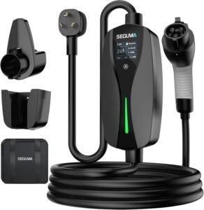 Portable Level 2 EV Charger for J1772 Vehicles: 24Amp, 25FT Cord, Fits NEMA 10-30 Dryer Outlets in Canada