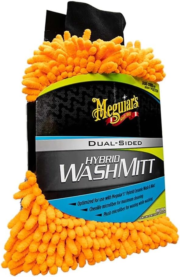 Dual-Sided Meguiar’s Hybrid Wash Mitt for Safe, Reusable Car Care in Canada