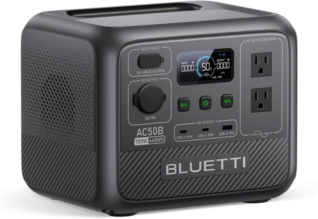 BLUETTI AC50B Solar Generator: 448Wh Battery & Fast Charge for Canadians
