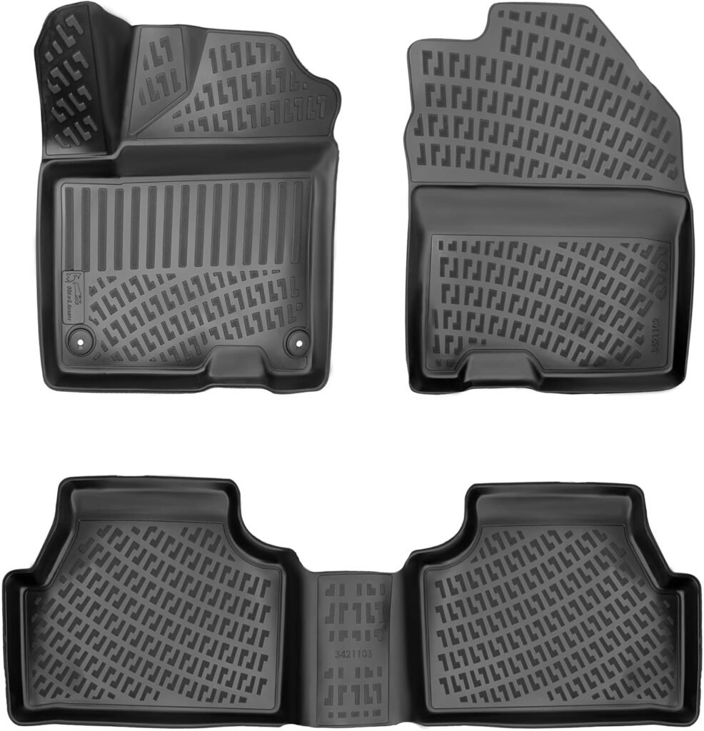 Custom Fit Hyundai Kona Electric Floor Mats: All-Weather, Non-Slip, Waterproof Liners (2019-2023) for Canadians