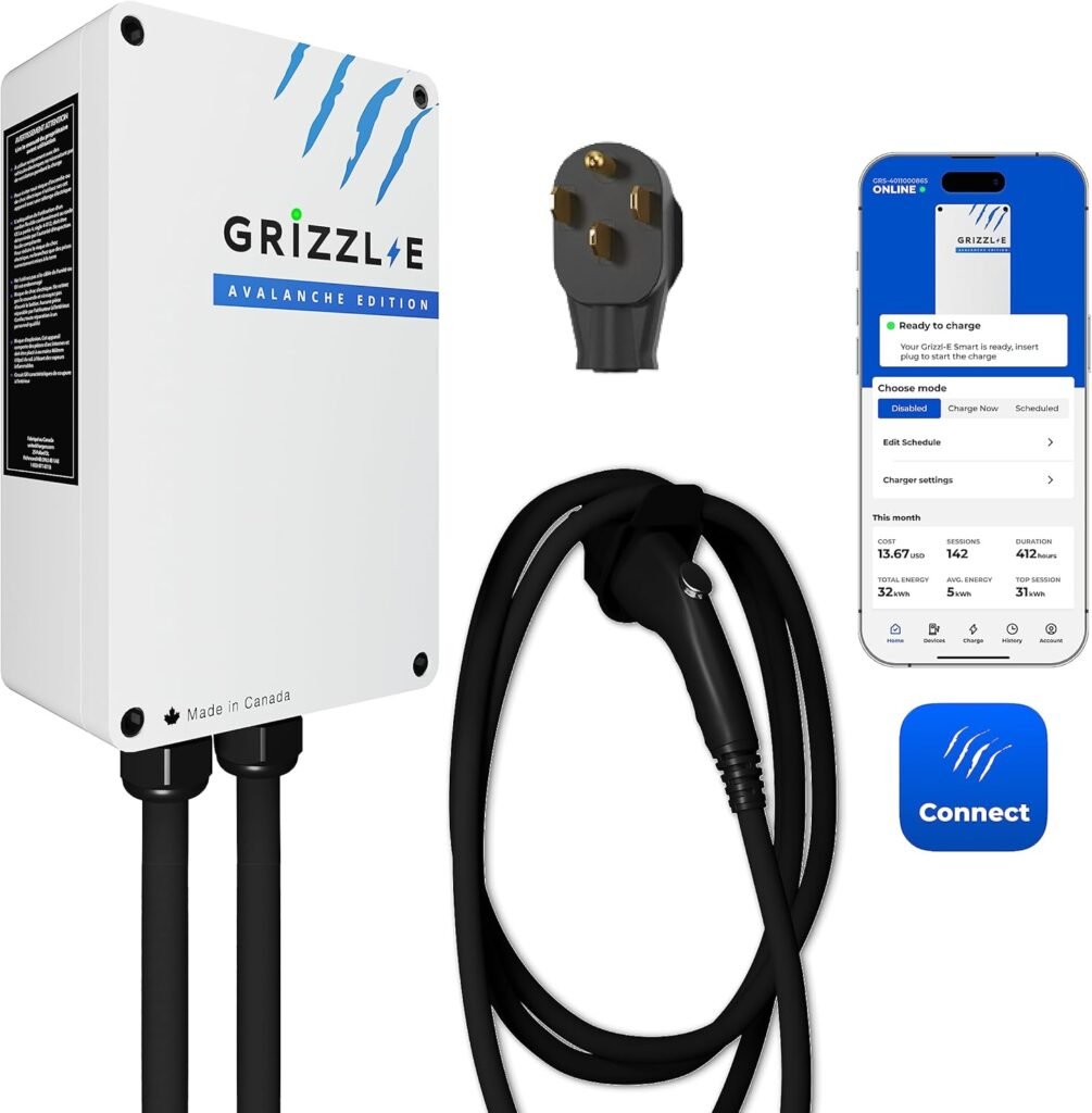 Grizzl-E Smart 40A EV Charger: Fast, Energy Star Certified, Indoor/Outdoor Use for Canadians