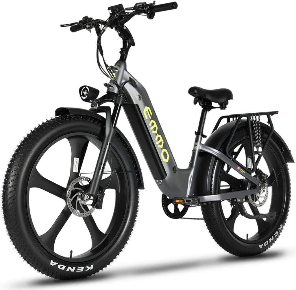EMMO Vegar Pro 750W Fat Tire eBike for Adults – 26″ Step-Thru, UL Certified, Graphite Grey, Canada