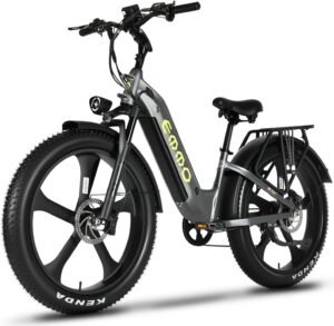 EMMO Vegar Pro 750W Fat Tire eBike for Adults – 26″ Step-Thru, UL Certified, Graphite Grey, Canada