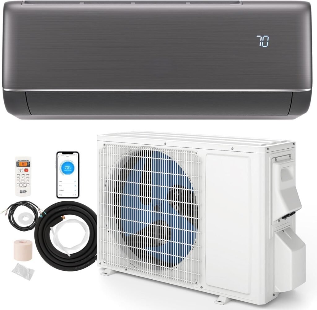Efficient SIMOE 12,000 BTU Ductless Mini Split AC & Heat Pump with Alexa – Cool/Heat 750 Sq.Ft in Canada