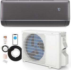Efficient SIMOE 12,000 BTU Ductless Mini Split AC & Heat Pump with Alexa – Cool/Heat 750 Sq.Ft in Canada