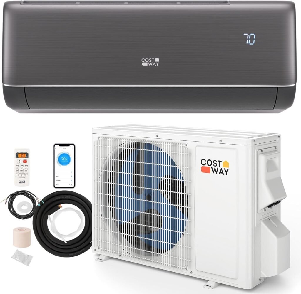 Efficient COSTWAY 12000BTU Mini Split AC & Heater with Alexa Compatibility for Canadians