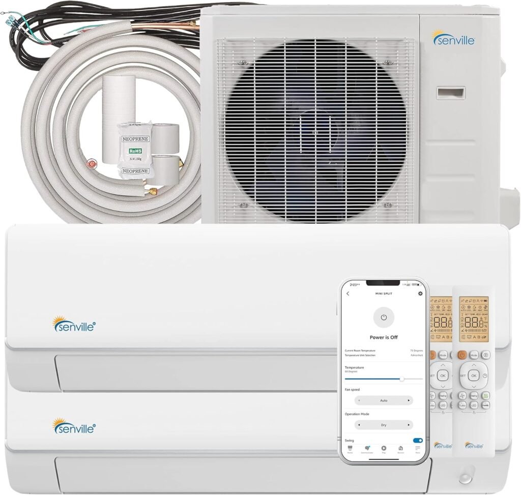 Efficient Senville 18000 BTU Dual Zone Mini Split AC & Heat Pump – Alexa Compatible for Canadians