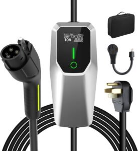 Top-Rated Portable EV Charger 240V 32A with 26ft Cable for Canadians – Level 1 & 2 Compatible