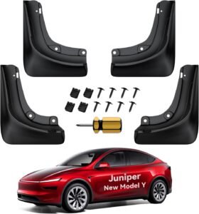 Tesla Model Y 2025-2026: No-Drill Mud Flaps – Thicker, All-Weather Guards (Set of 4) for Canadians