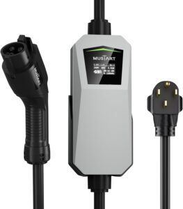 Top 40 Amp Level 2 EV Charger for Canadian Homes: 240V, NEMA 14-50 Plug, 21ft Cable, Outdoor Safe