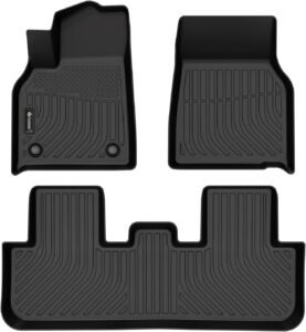 Findway Custom TPE Rubber Car Floor Mats for Tesla Model Y 2026 – All-Weather, Black, 1st & 2nd Row Coverage in Canada