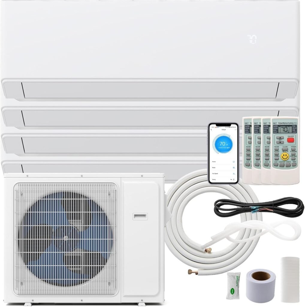 DORTALA 30000 BTU Quad Zone Mini Split AC & Heat Pump: 23 SEER2, WiFi, Pre-Charged, Easy Install for Canadians