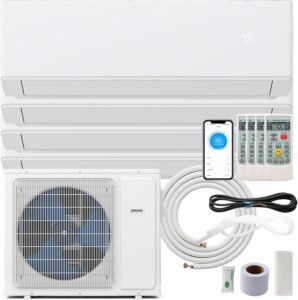 DORTALA 30000 BTU Quad Zone Mini Split AC & Heat Pump: 23 SEER2, WiFi, Pre-Charged, Easy Install for Canadians