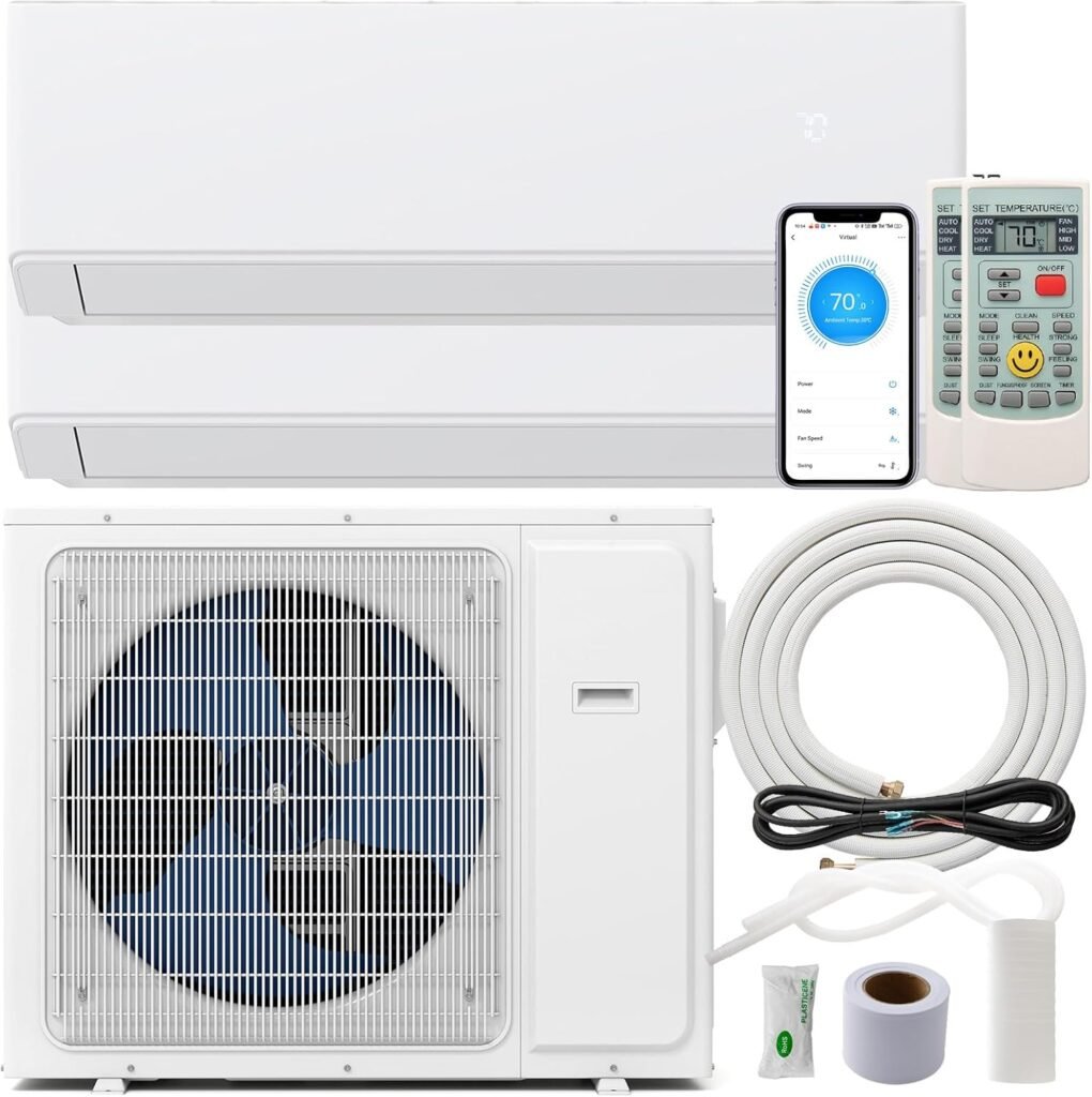 DORTALA 36000 BTU Dual Zone Mini Split AC Heat Pump with WiFi – 23 SEER2 for Canadian Homes