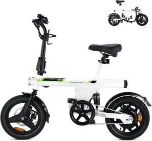 Stylish 500W Foldable Electric Bike for Adults & Kids: Perfect for Commuting & Camping – Up to 50Km Range
