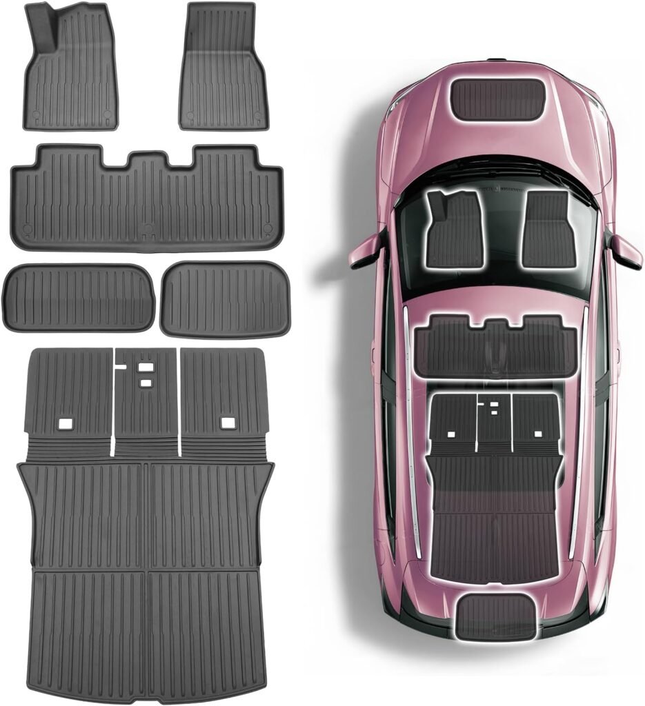 Custom All-Weather Floor Mats & Cargo Liner for 2026 Tesla Model Y Juniper – Complete TPE Set for 5-Seater