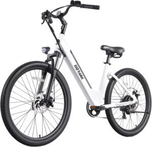 Explore Canada with Gotrax Dolphin 26″ E-Bike: 48Km Range, 31Km/h Speed, 500W Power