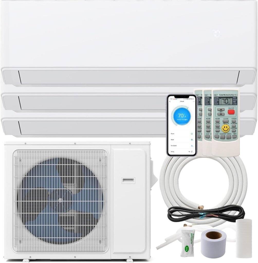 DORTALA 30000 BTU Tri-Zone Mini Split AC Heat Pump: High-Efficiency, WiFi-Enabled, 23 SEER2 for Canadians