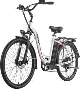 Explore Canada with the Gotrax EBE6 26″ Electric Mountain Bike: 88KM Range, 25km/h Speed, 500W Power, 7-Speed, and Front Shock Absorber