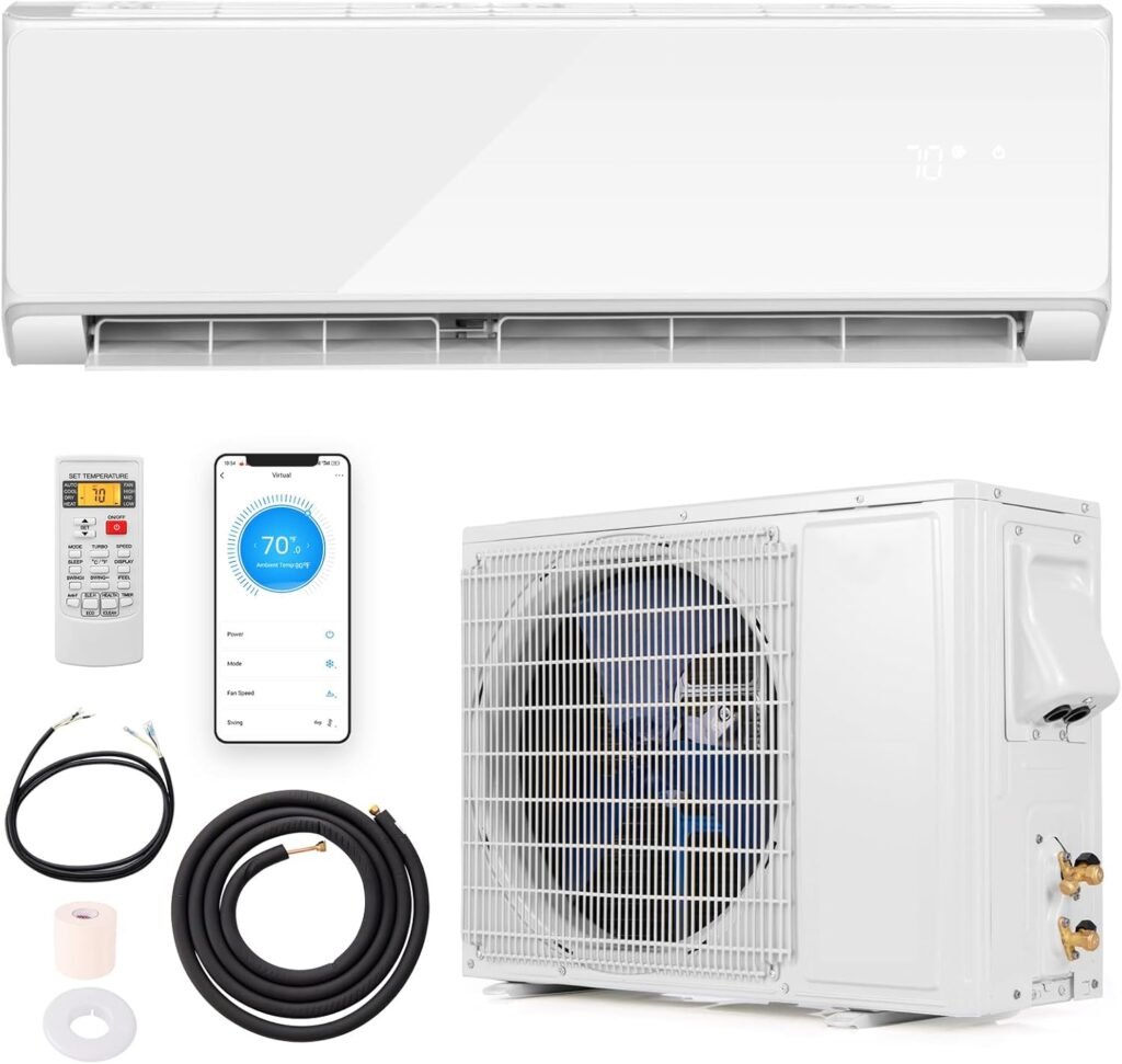 Efficient 22000 BTU DORTALA Mini Split AC & Heater with WiFi – 21 SEER2, Ductless & Wall-Mounted for Canadians