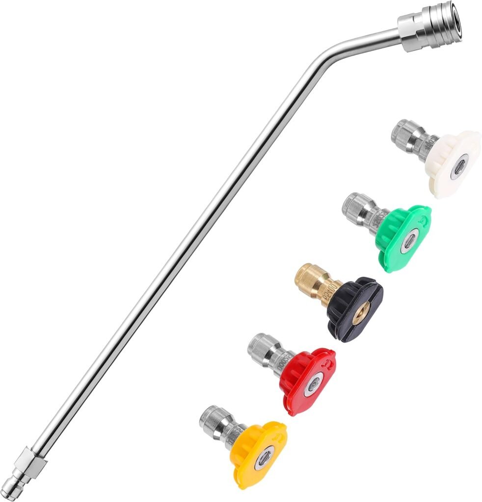 45° Curved Pressure Washer Wand with 5 Nozzles & Gutter Cleaner – 15-Inch for Canadians 45° Curved Pressure Washer Wand with 5 Nozzles & Gutter Cleaner – 15-Inch for Canadians