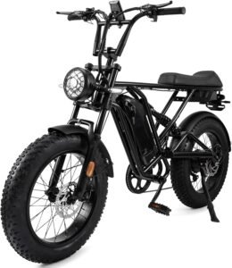 High-Speed 1000W Electric Bike for Adults in Canada: 35KM/H, 60-Mile Range, 20″ Fat Tires